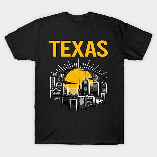 Yellow Moon Texas T-Shirt by flaskoverhand